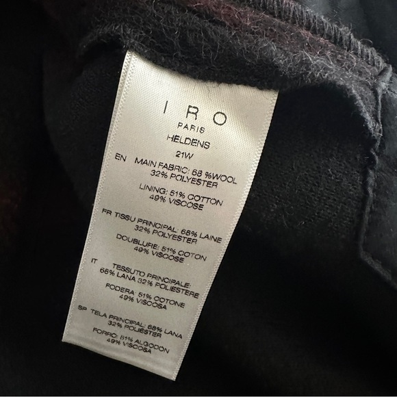 IRO Heldens Jacket Red Black Wool Shacket 34 Fits a US L - Picture 5 of 10